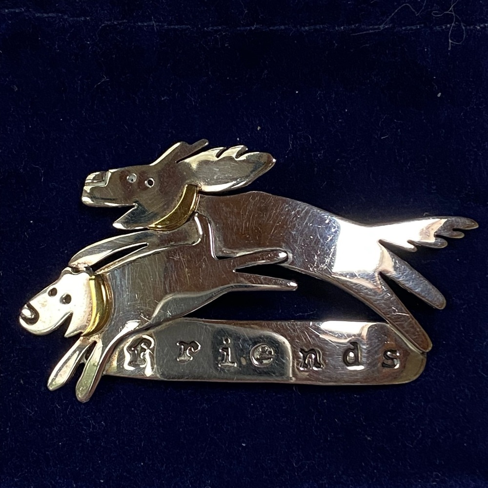 Far Fetched “Friends” Sterling Silver Pin